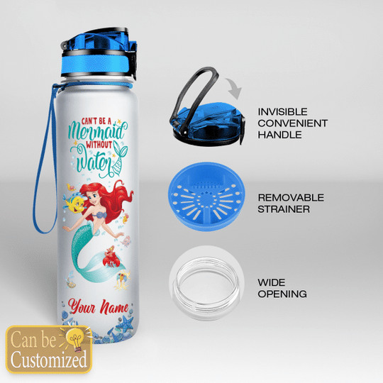 1 Cant be mermaid without water custom name water tracker bottle 2