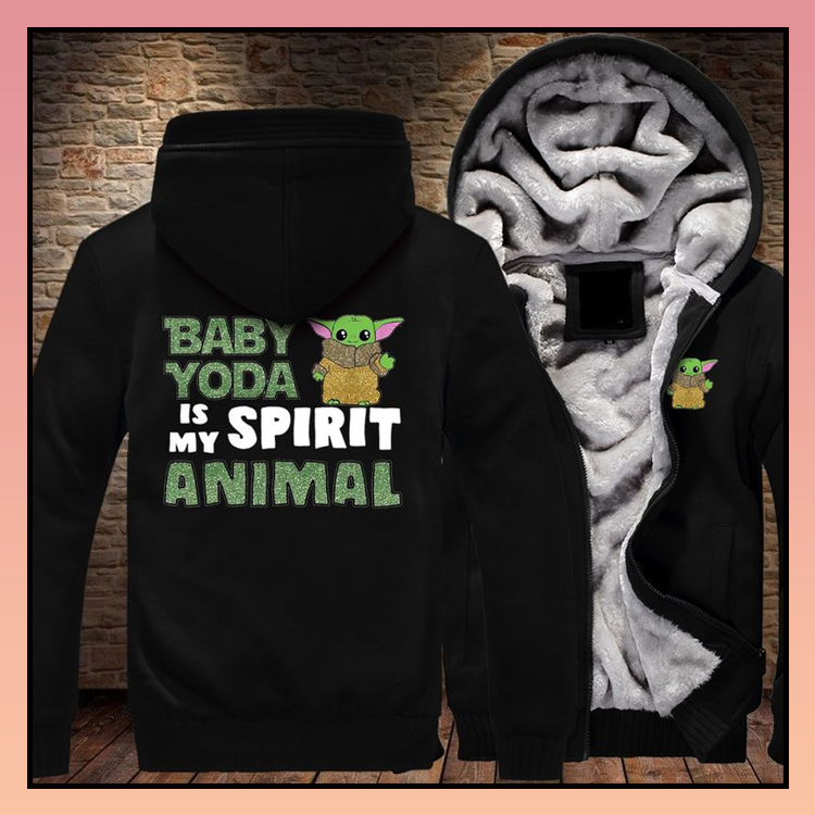 12 Baby Yoda is my spirit animal 3d fleece hoodie 2
