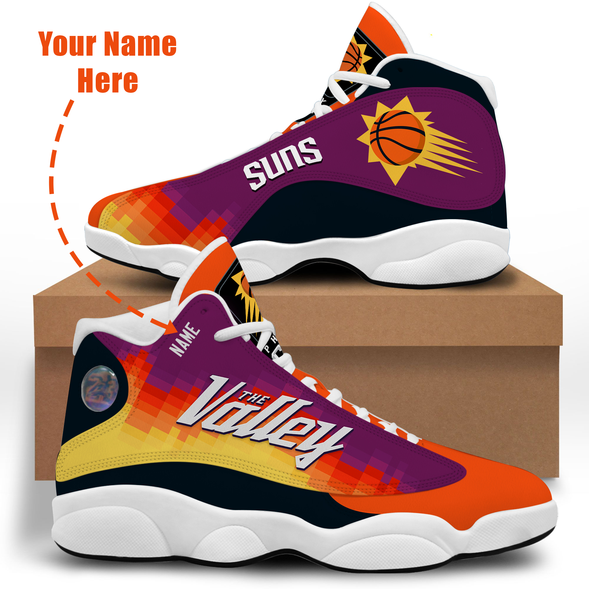 Phoenix Sun custom personalized name air jordan 13 sneaker – LIMITED EDTION