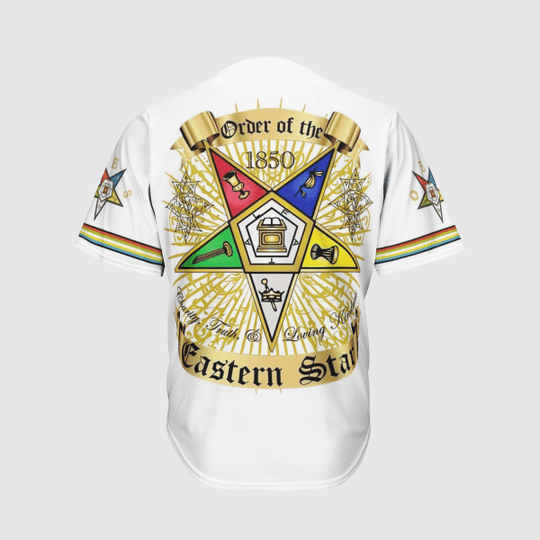 20 Order of the Eastern Star OES Baseball Jersey shirt 5