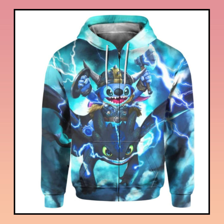 26 Stitch toothless viking all over print 3d Hoodie 2