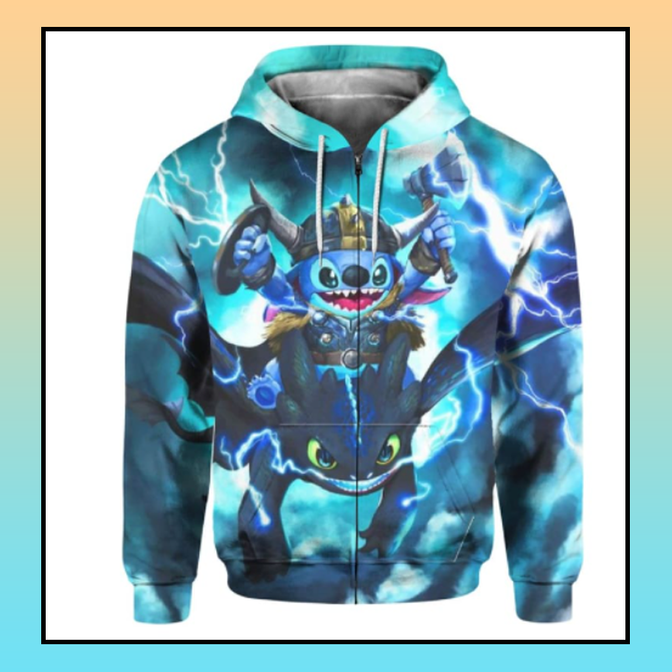 26 Stitch toothless viking all over print 3d Hoodie 3
