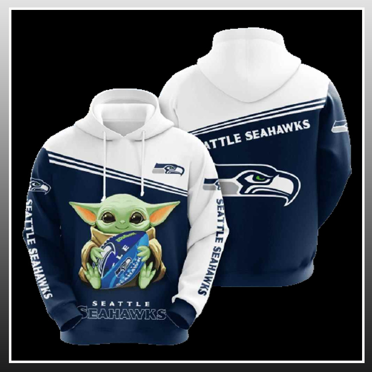 Baby yoda seattle seahawks 3d over print hoodie