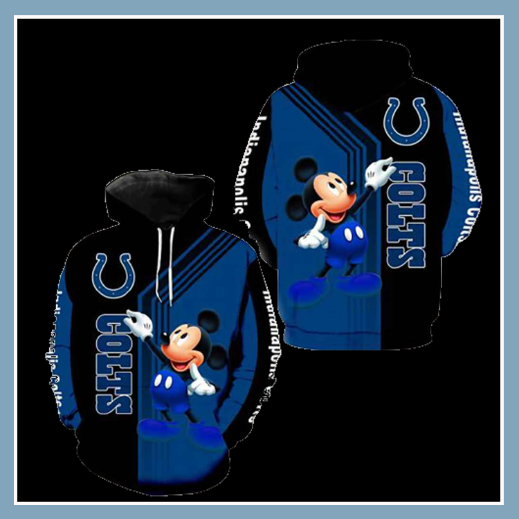 Indianapolis colts mickey mouse 3d over print hoodie