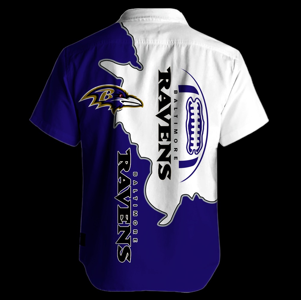 Baltimore Ravens NFL Hawaiian Button Shirt 1
