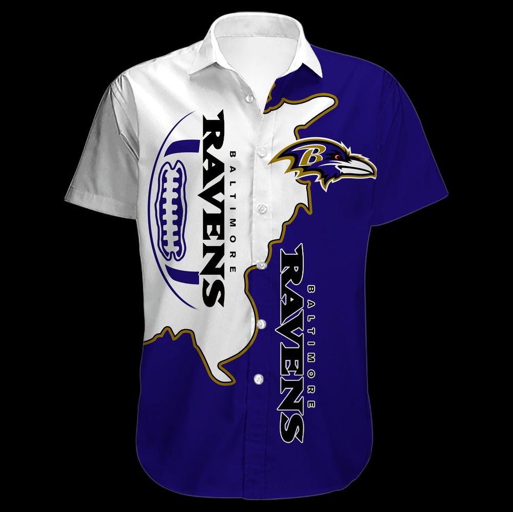 Baltimore Ravens NFL Hawaiian Button Shirt