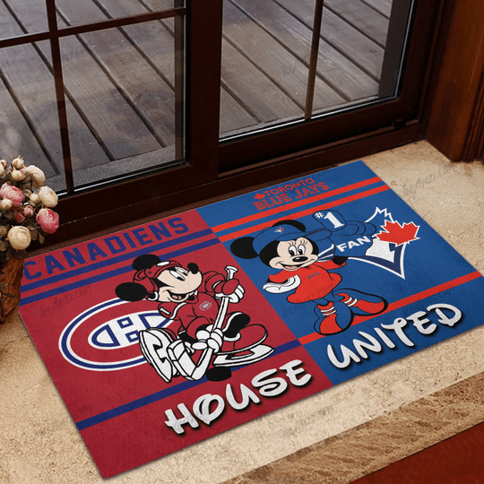 Canada Leagues Mickey Mouse And Minnie House United Custom Doormat3