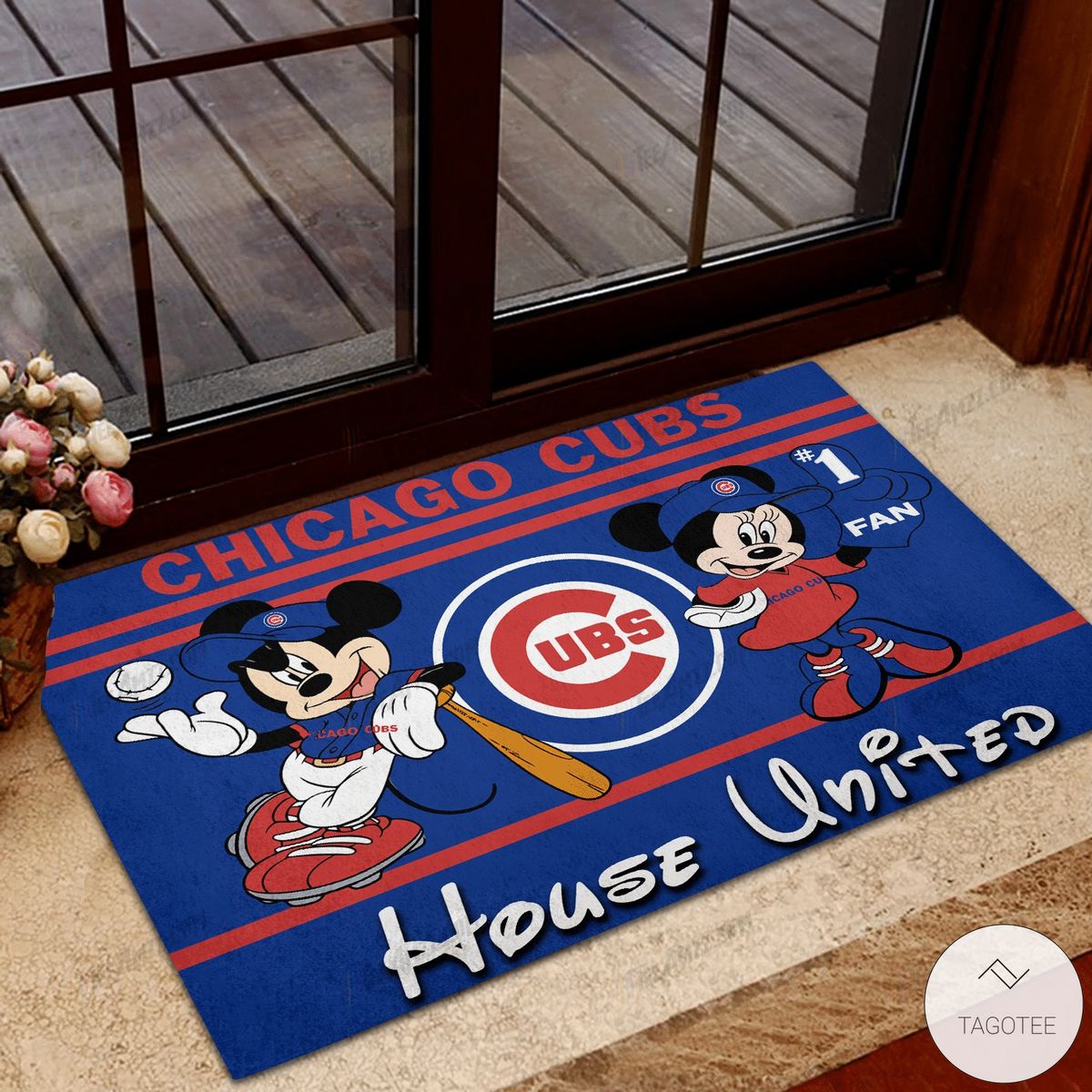 Chicago Cubs House United Mickey Mouse And Minnie Mouse Doormat  – TAGOTEE