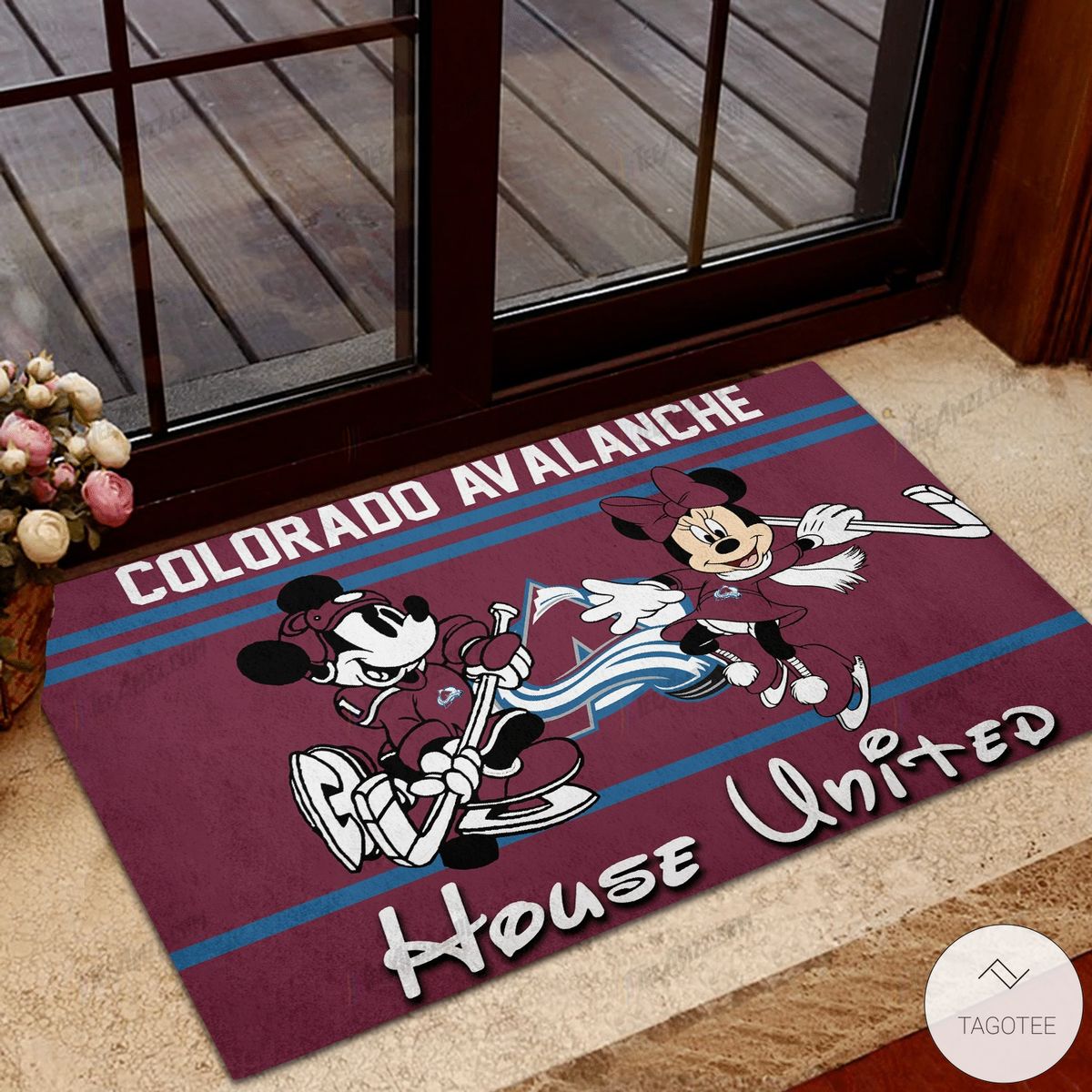 Colorado Avalanche House United Mickey Mouse And Minnie Mouse Doormat
