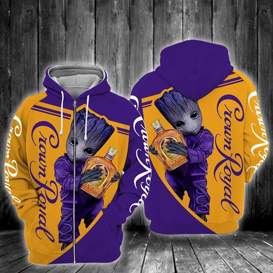 Crown Royal Groot 3d over print Hoodie – Limited Edition