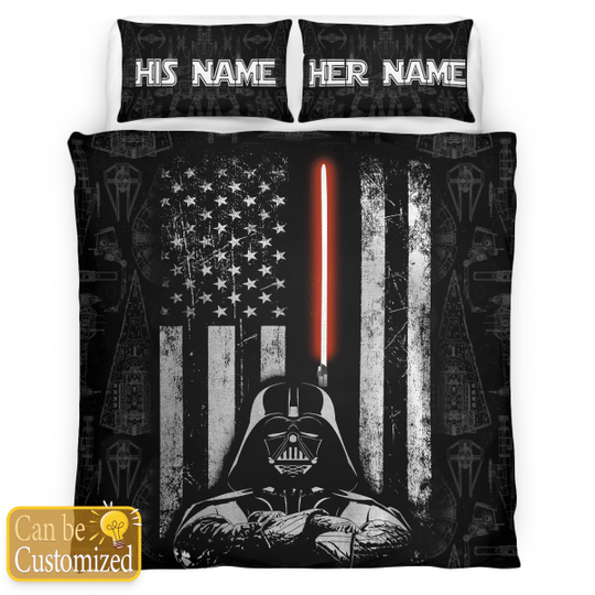 American flag Darth Vader custom personalized name bedding set – LIMITED EDITION