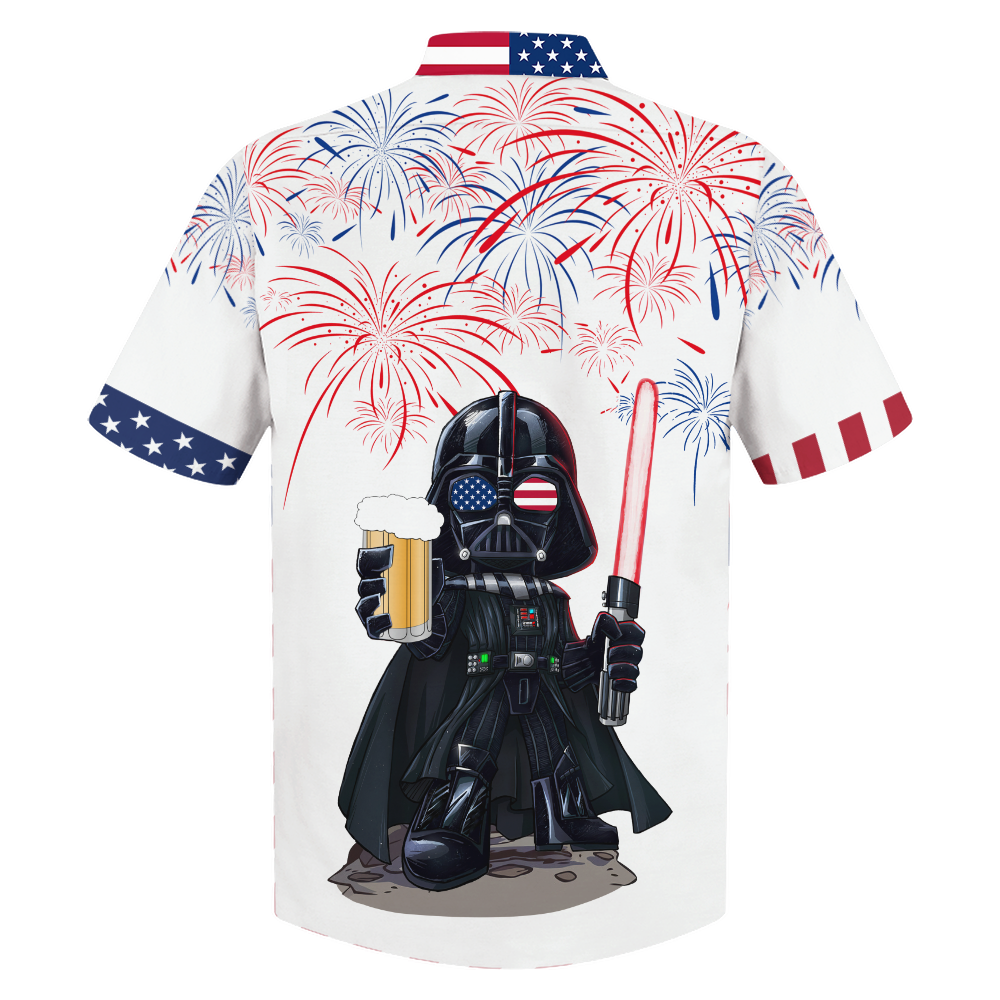 Darth vader american patriot beer hawaiian t shirt 2