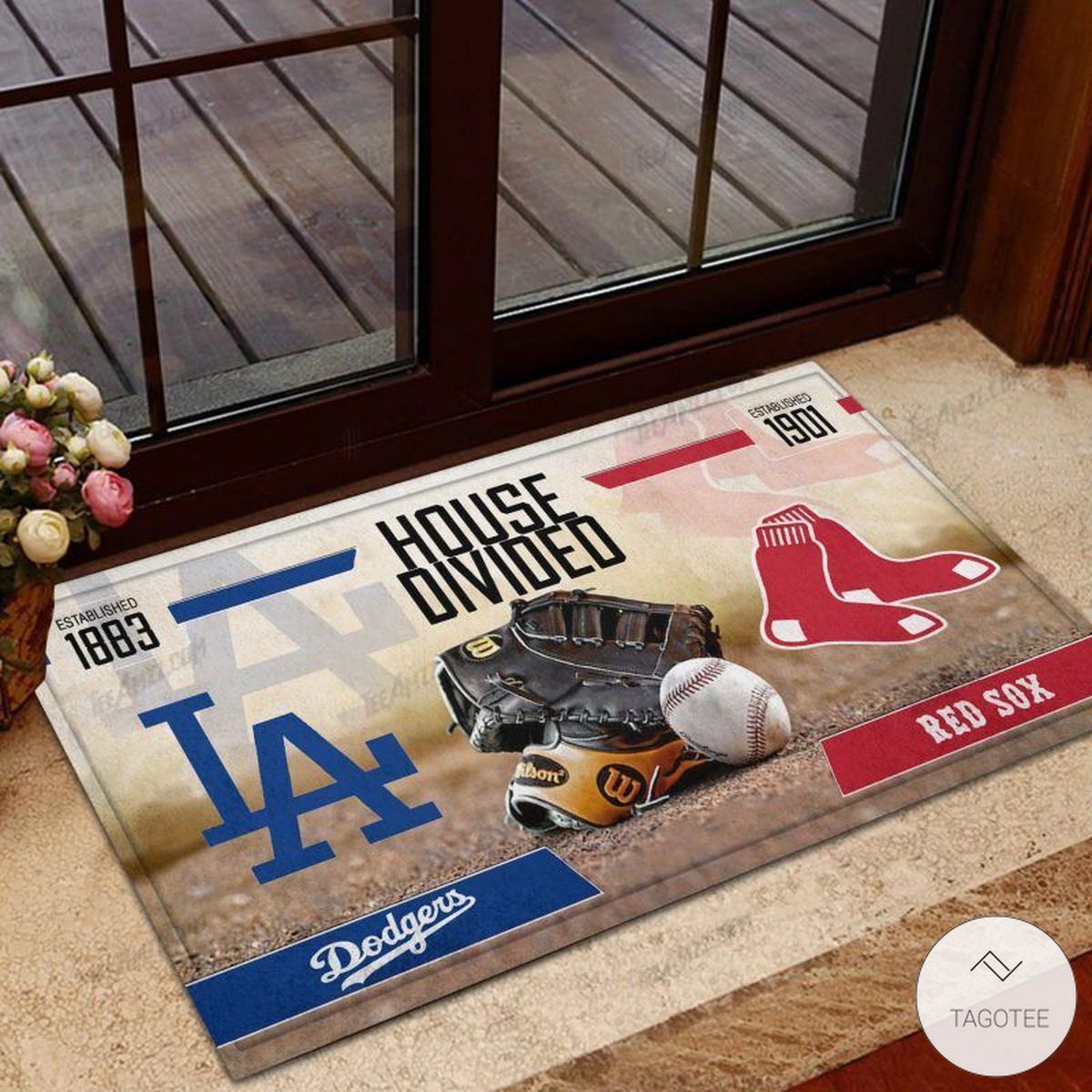 Dodgers House Divided Red Sox Doormat