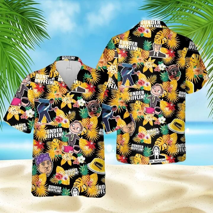 Dunder Mifflin Tropical Hawaiian Shirt Beach Shorts