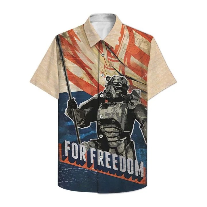 For Freedom Brotherhood of Steel Hawaiian Shirt- TAGOTEE