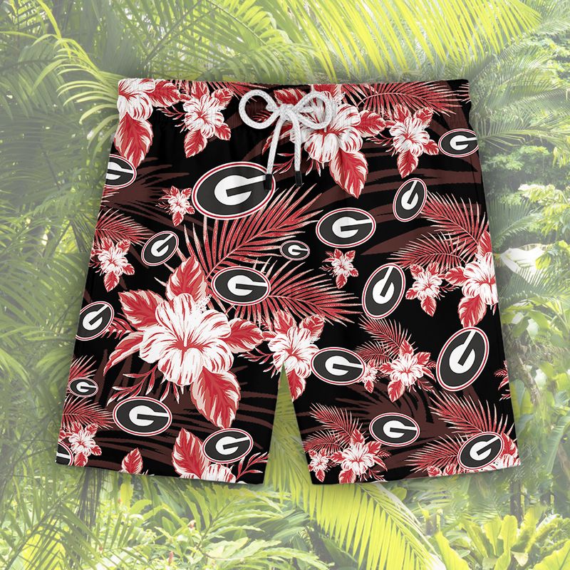 Georgia Bulldogs Hawaiian Shorts1