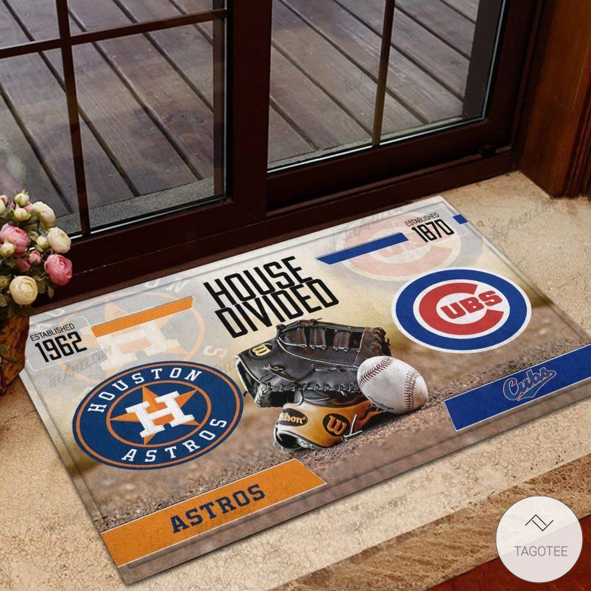 Houston Astros House Divided Chicago Cubs Doormat