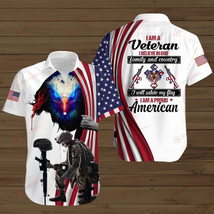 I am a veteran i believe in god family and country all over print shirts