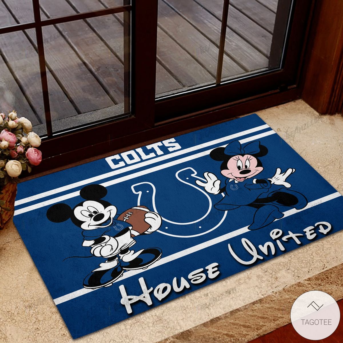 Indianapolis Colts House United Mickey Mouse And Minnie Mouse Doormat