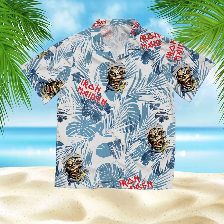 Iron maiden hawaiian shirt front