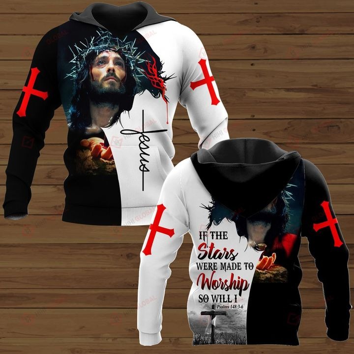 Jesus if the stars were made to worship so will i all over print shirt 3
