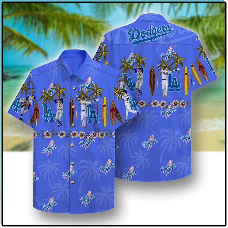 LA Dodgers Pattern Hawaiian Shirt12