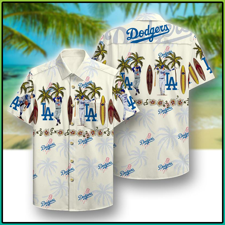 LA Dodgers Pattern Hawaiian Shirt344