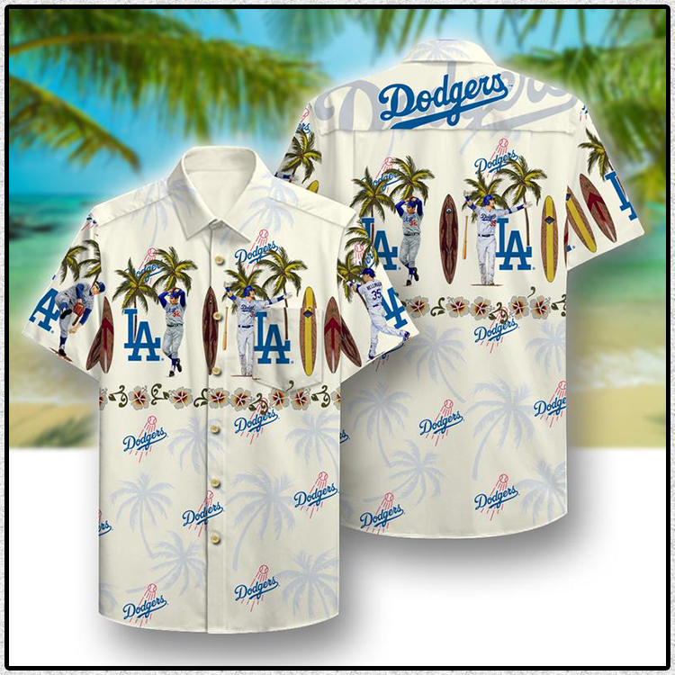 LA Dodgers Pattern Hawaiian Shirt656