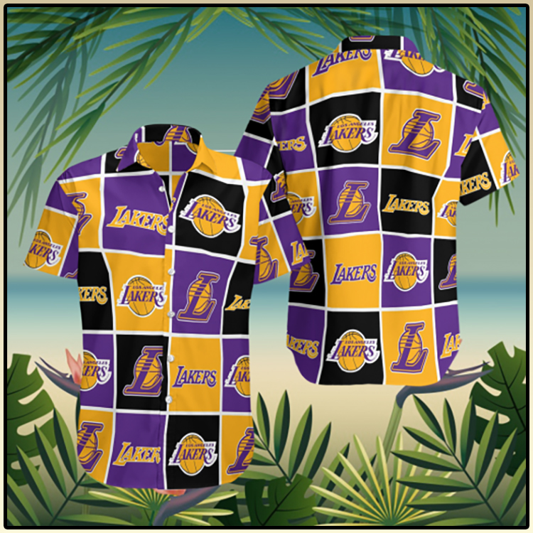 Los Angeles Lakers Pattern Team Hawaii Shirt3