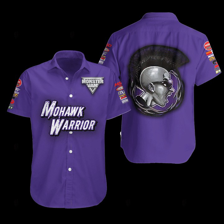 Mohawk Warrior Monster Truck Hawaiian Shirt