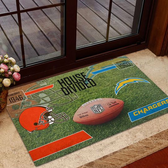 NFL House Divided custom name doormat2