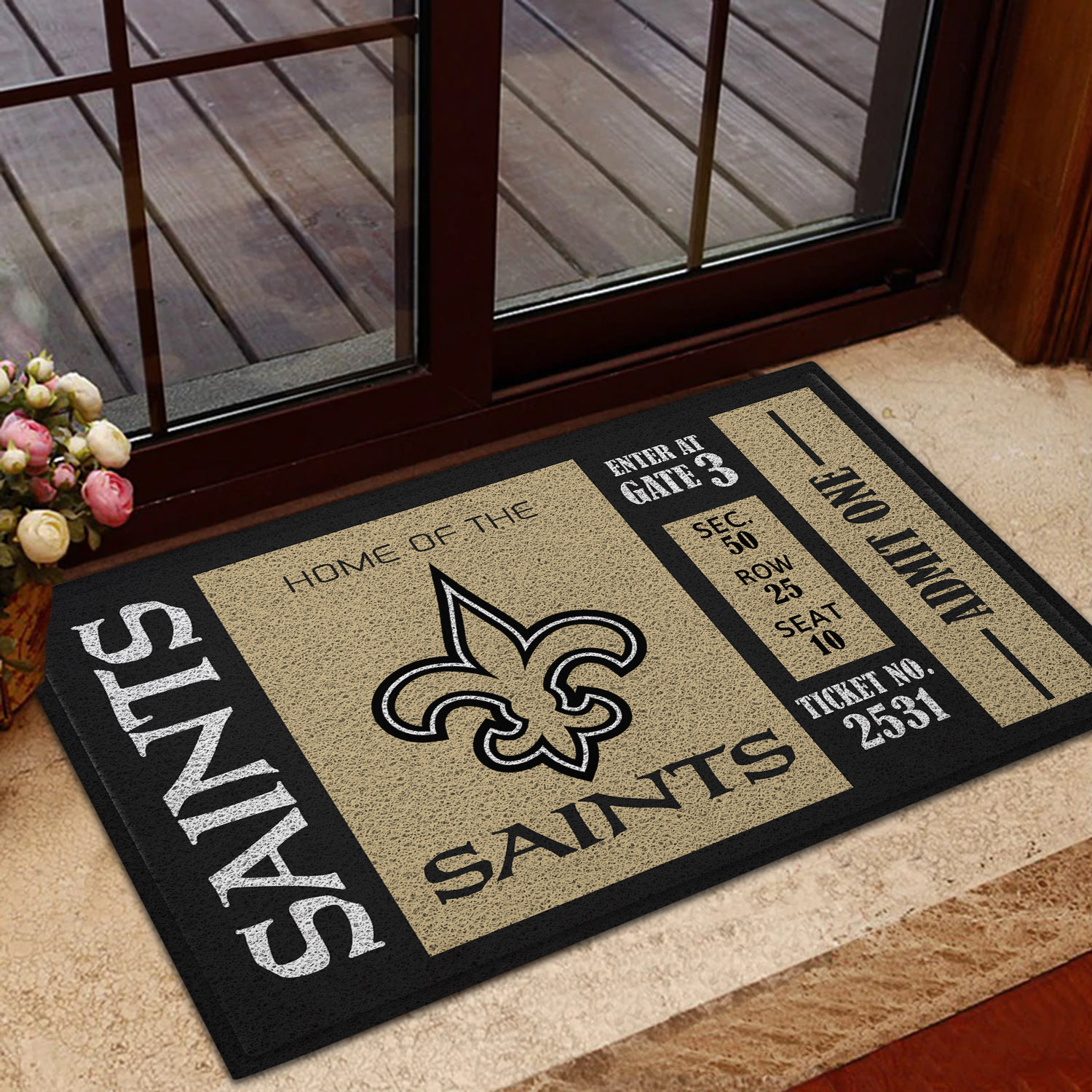 NFL New Orleans Saints Team Ticket Runner Doormat