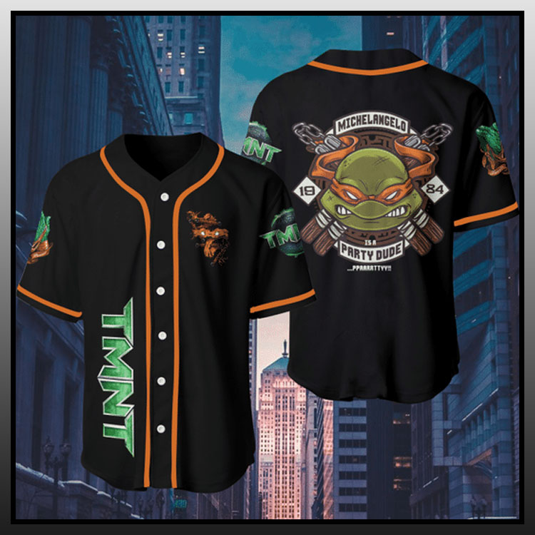 Orange Teenage Mutant Ninja Turtlesjersey baseball shirt1
