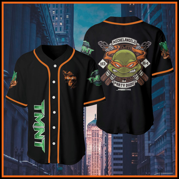 Orange Teenage Mutant Ninja Turtlesjersey baseball shirt2