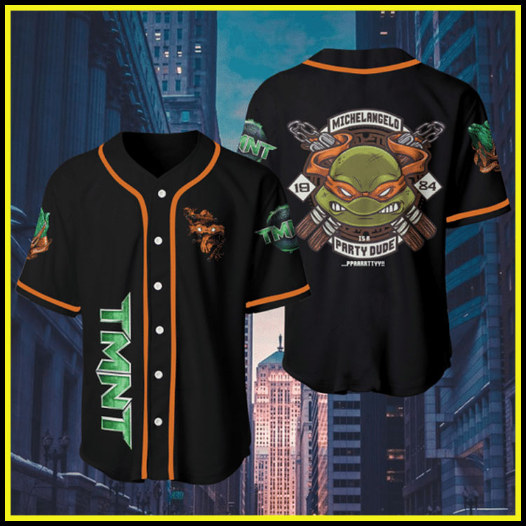 Orange Teenage Mutant Ninja Turtlesjersey baseball shirt3