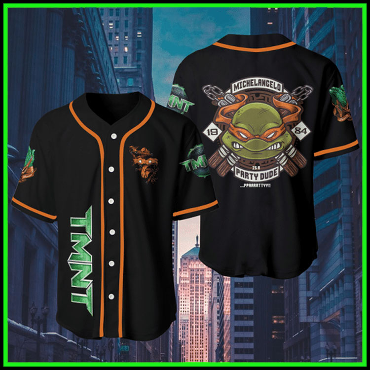 Orange Teenage Mutant Ninja Turtlesjersey baseball shirt4