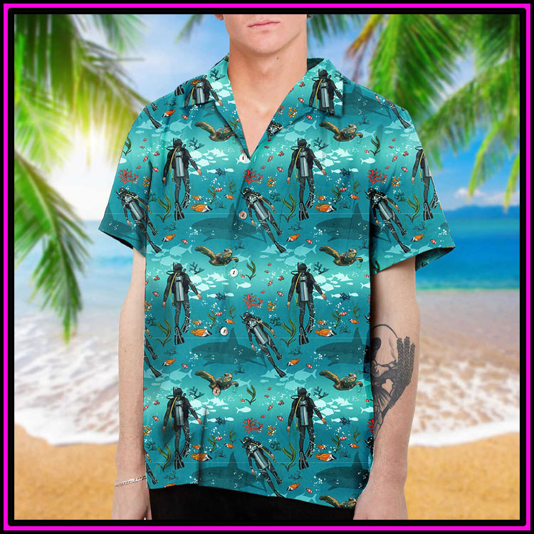 Scuba diving hawaiian shirt and beach short- LIMITED EDITION • LeeSilk Shop