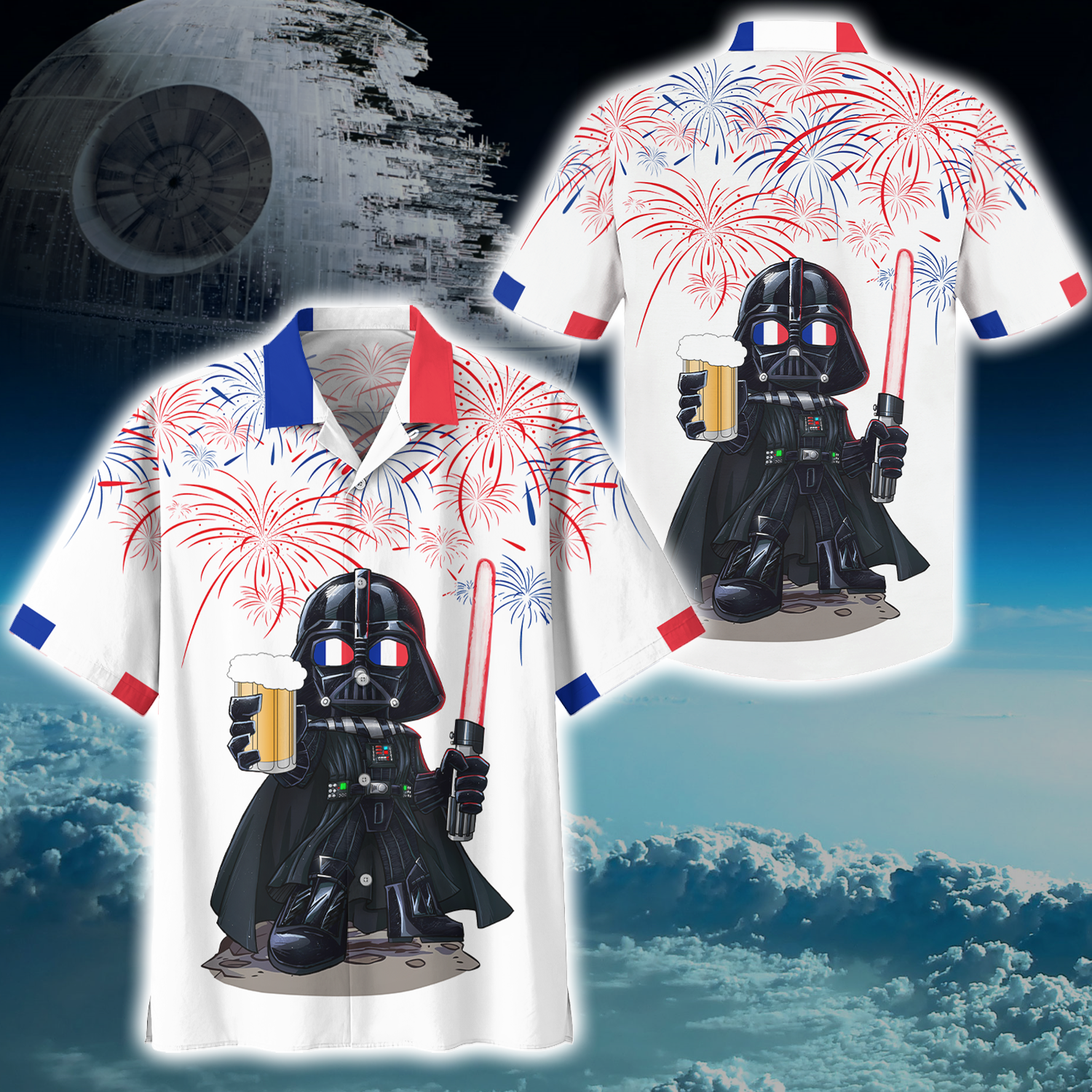 Star Wars Darth Vader Beer Independence Hawaiian Shirt Beach Shorts
