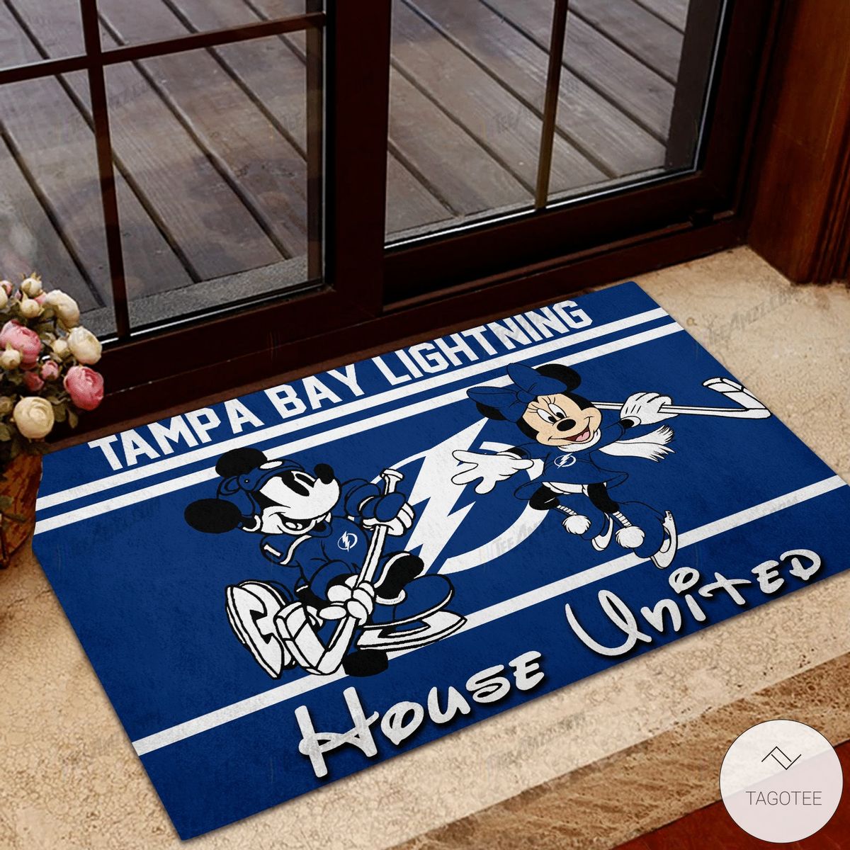 Tampa Bay Lightning House United Mickey Mouse And Minnie Mouse Doormat