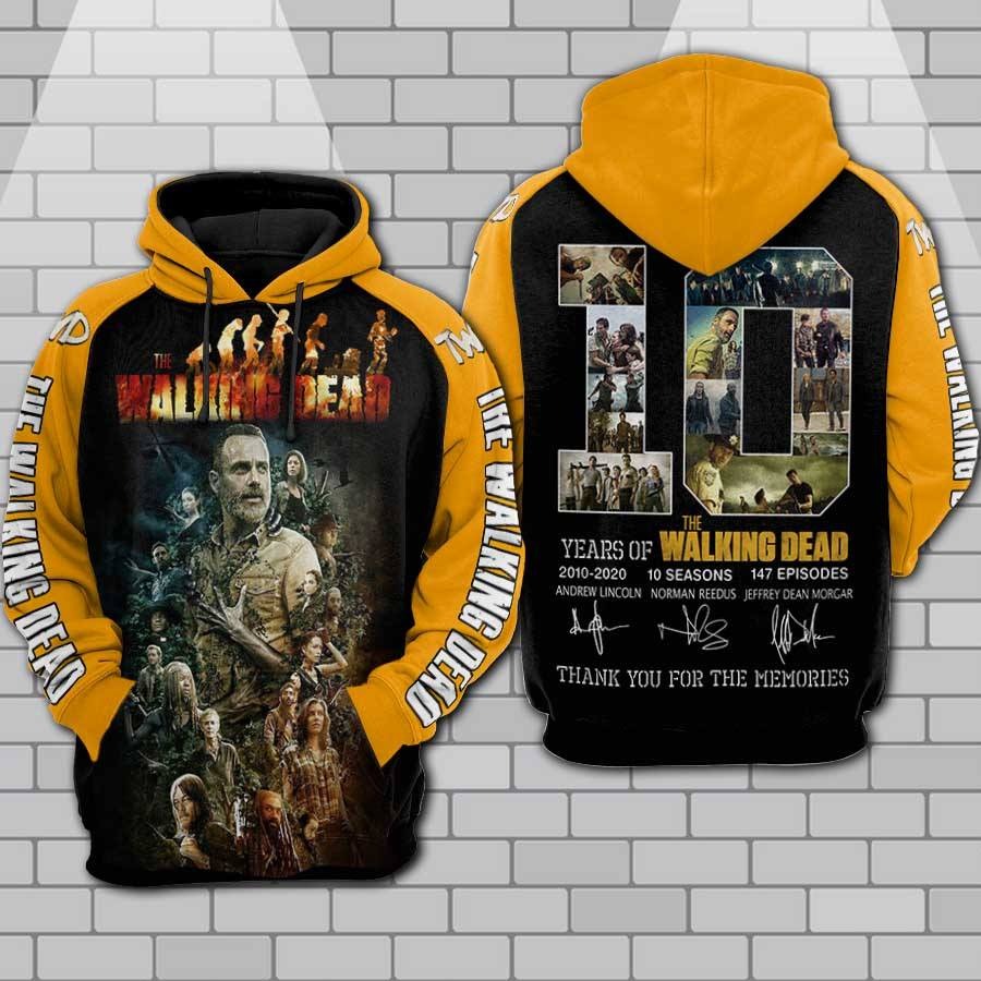The Walking Dead 10th Years Thank You For The Memories 3D Unisex Hoodie