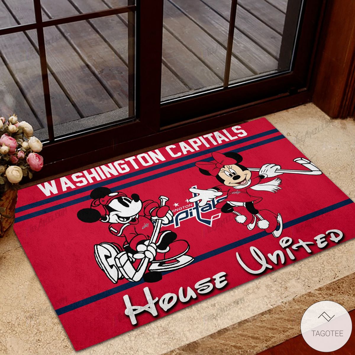 Washington Capitals House United Mickey Mouse And Minnie Mouse Doormat – TAGOTEE