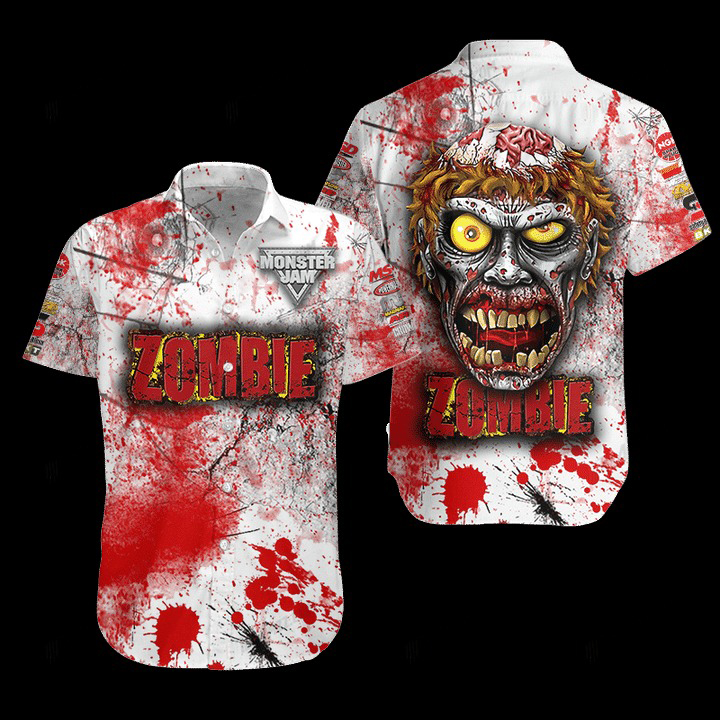 Zombie Monster Truck Hawaiian Shirt