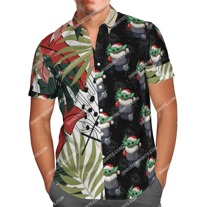 [special edition] baby yoda r2-d2 chirstmas time full printing hawaiian shirt – Maria