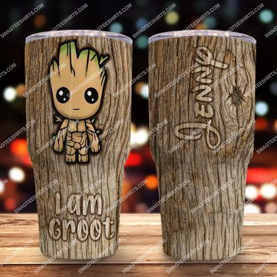 [special edition] custom name i am groot all over printed steel tumbler – maria