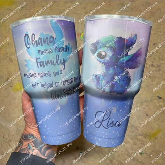 custom name ohana means family lilo and stitch stainless steel tumbler 21