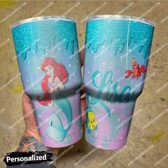 [special edition] custom name the little mermaid glitter stainless steel tumbler – maria