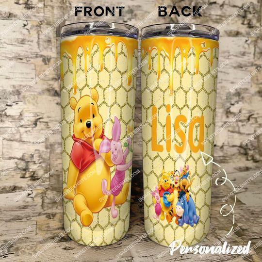 [special edition] custom name winnie the pooh characters steel skinny tumbler – maria