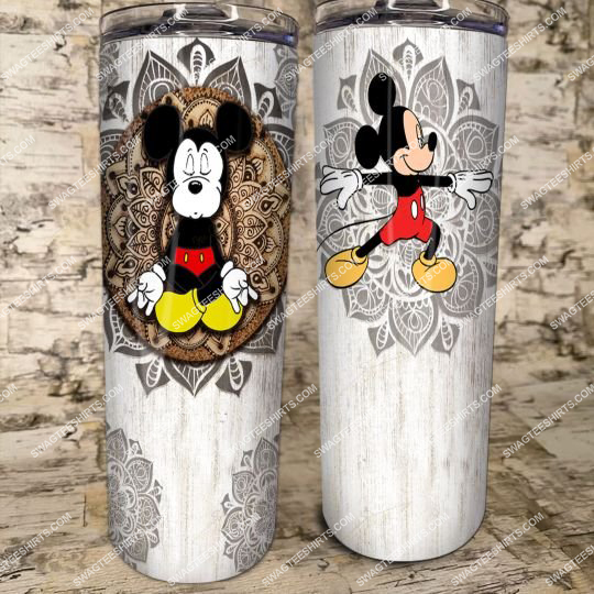 [special edition] mickey mouse with yoga mandala steel skinny tumbler – maria