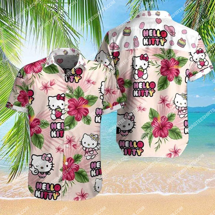summer vacation hello kitty all over print hawaiian shirt 1