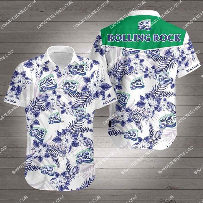 the rolling rock beer all over print hawaiian shirt 1
